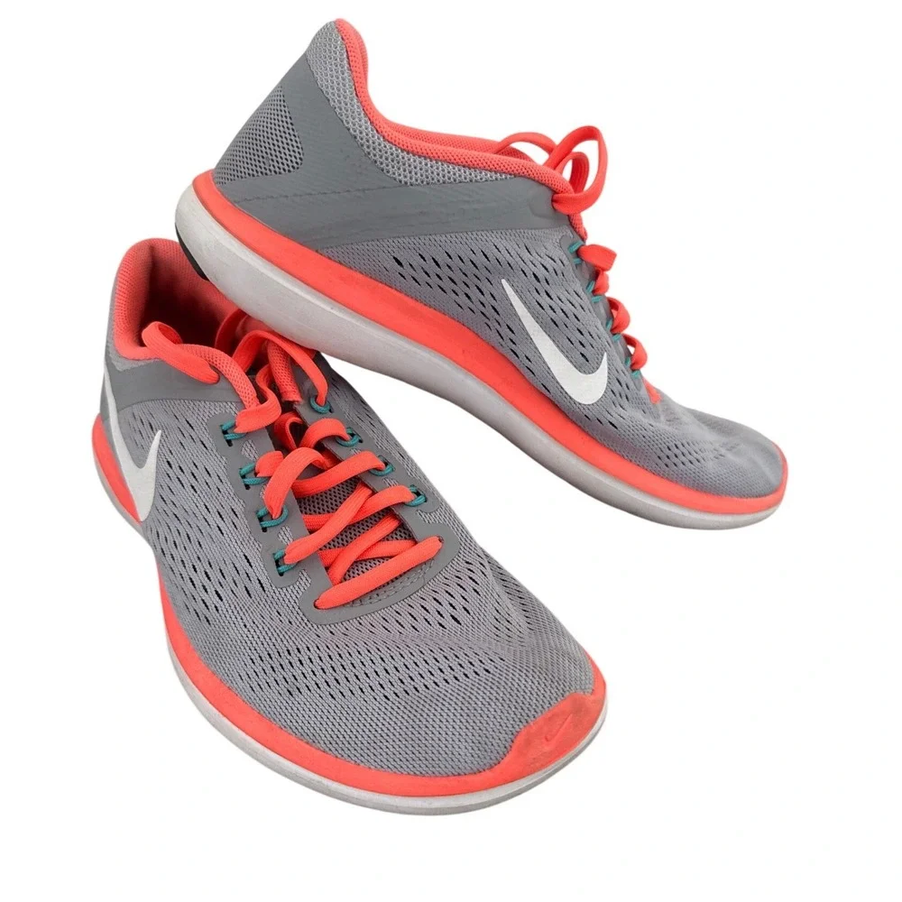 Nike Flex Experience RN 5 Wolf Grey Hyper Orange Running Shoes 830751-003 Mens 7